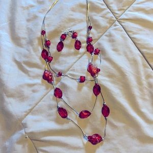 Red and silver necklace